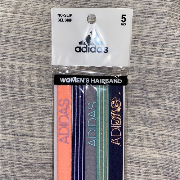 Adidas Creator Hairband 5 Pk Peach/Gray/Navy/Teal - Picture 4 of 6